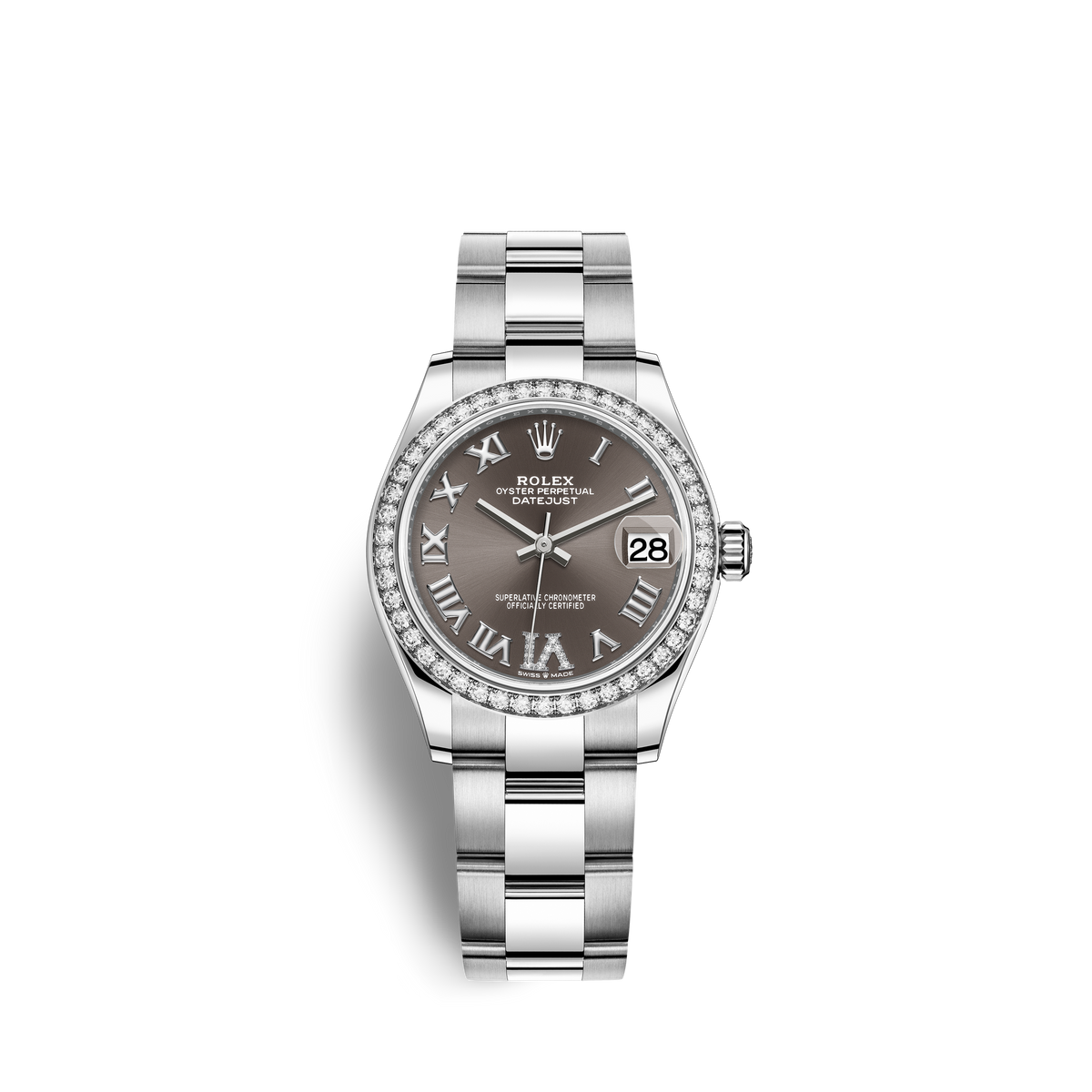 Datejust 31, Oystersteel, 18kt White Gold and diamonds, Ref# 278384RBR-0031