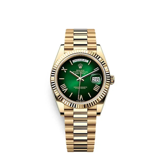 Day-Date 40 Oyster, 40 mm, Yellow Gold, Green Ombré Dial, Ref# 228238-0069