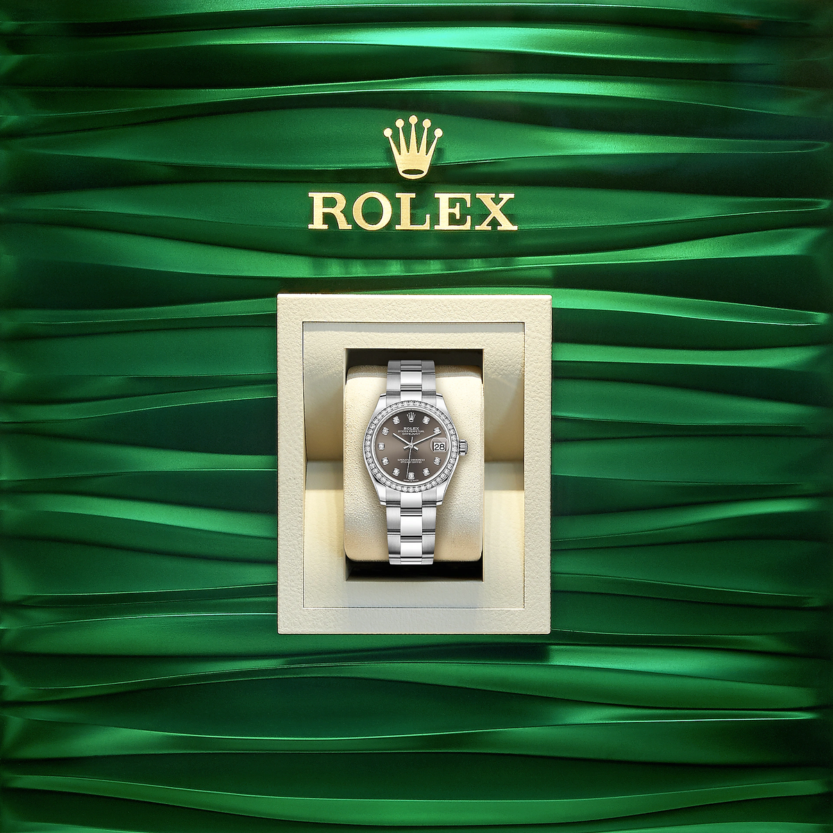 Datejust 31, Oystersteel, 18kt White Gold and diamonds, Ref# 278384RBR-0009