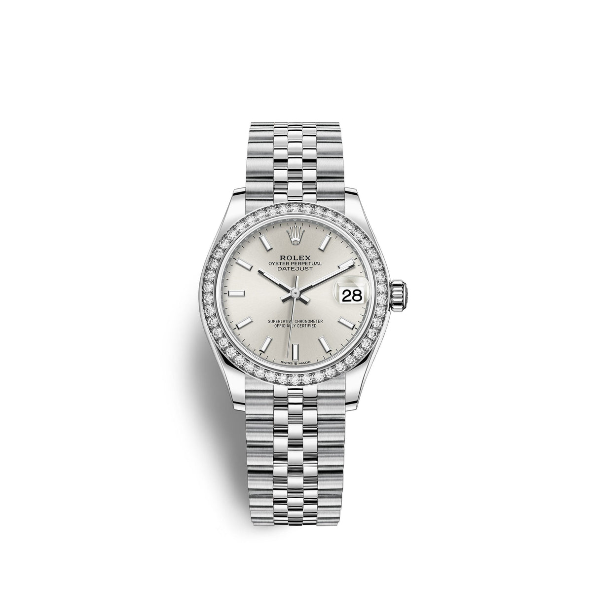 Datejust 31, Oystersteel, 18kt White Gold and diamonds, Ref# 278384RBR-0016