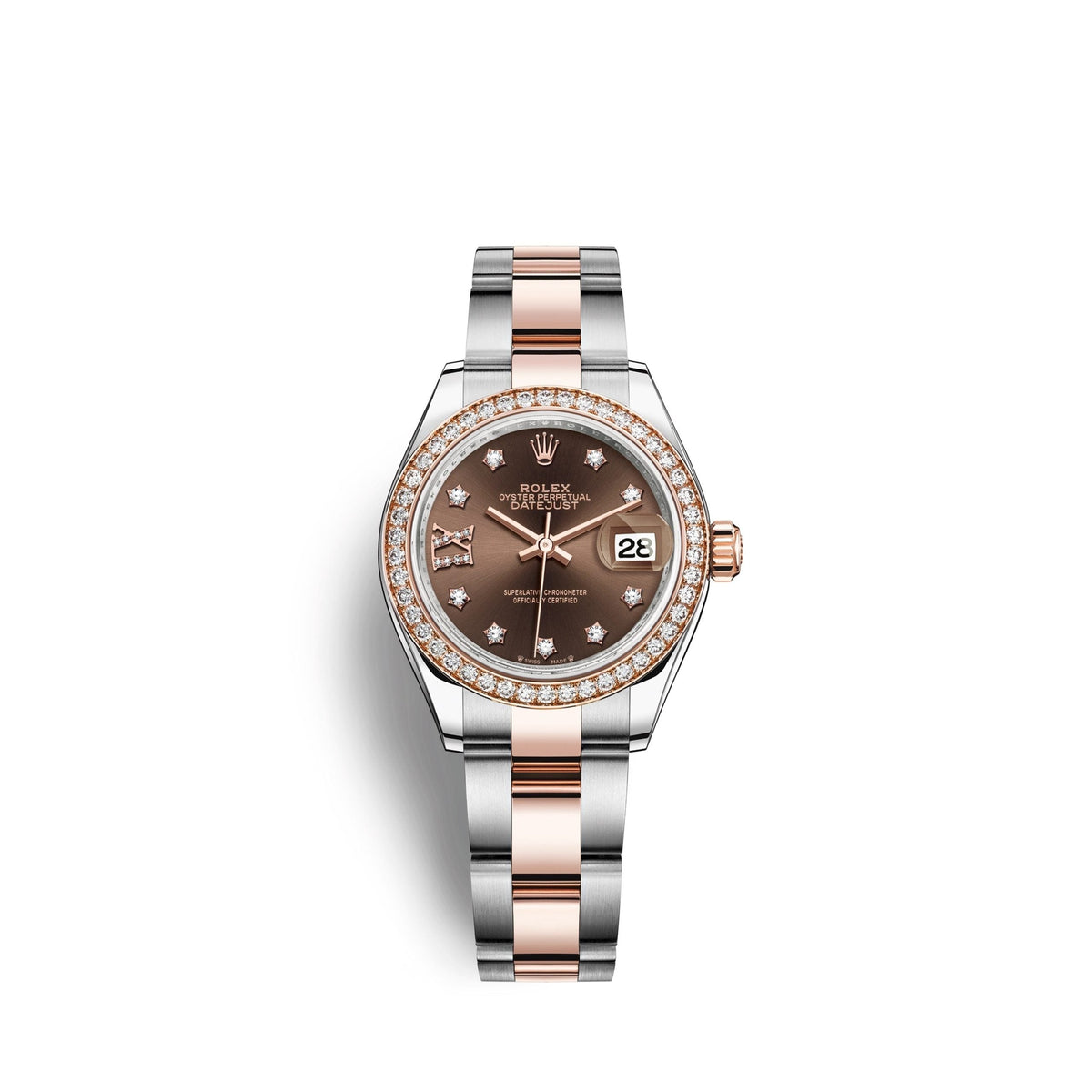 Lady-Datejust 28, Oystersteel and 18k Everose Gold, Ref# 279381RBR-0004