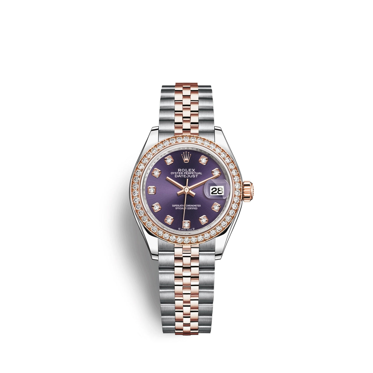 Lady-Datejust 28, Oystersteel and 18k Everose Gold, Ref# 279381RBR-0015