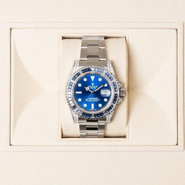Submariner Date 116659 SABR 18K White Gold Diamonds Sapphires UNWORN